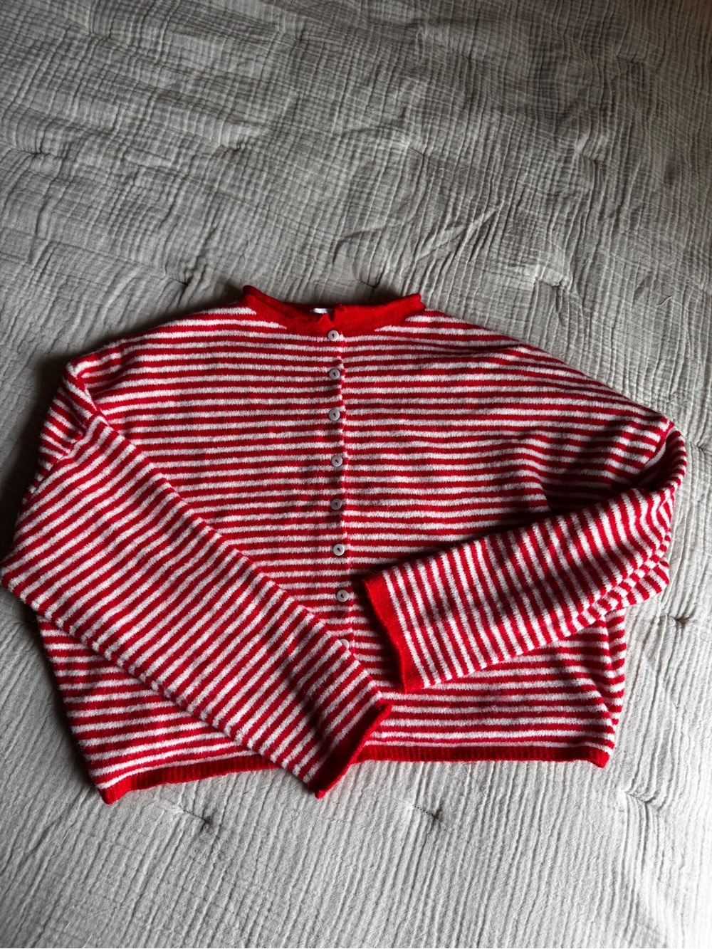 THINGS BETWEEN Red & White Striped Knit Top - Size Small